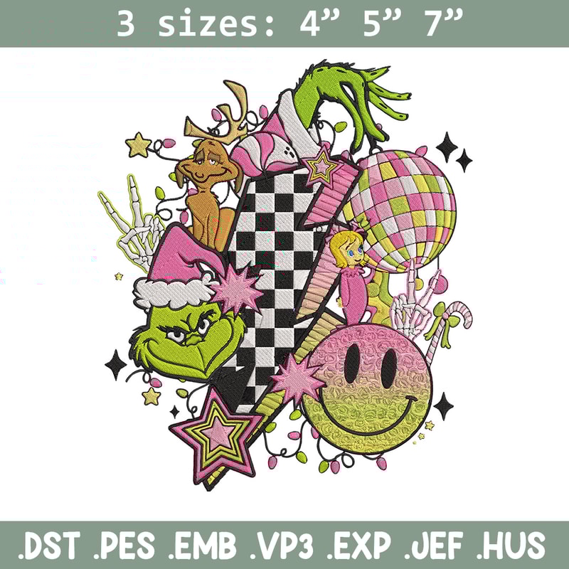 Grinch x smile icon Embroidery Design,Grinch Embroidery,Embroidery File,Chrismas Embroidery,Anime shirt,Digital download.jpg