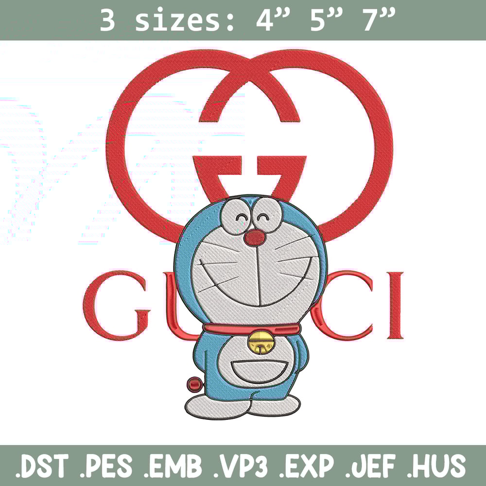 Gucci doraemon Embroidery Design, Doraemon Embroidery, Embroidery File, Gucci Embroidery, Anime shirt, Digital download.jpg