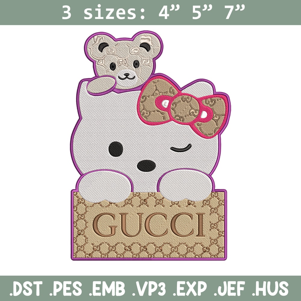 Gucci hello kitty Embroidery Design, Kitty Embroidery, Embroidery File, Gucci Embroidery, Anime shirt, Digital download.jpg