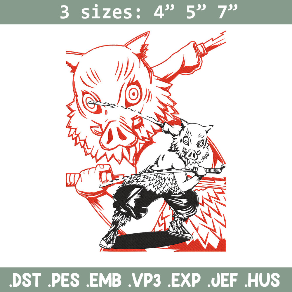 Hashibira Inosuke Embroidery Design, Demon slayer Embroidery, Embroidery File, Anime Embroidery, Digital download.jpg