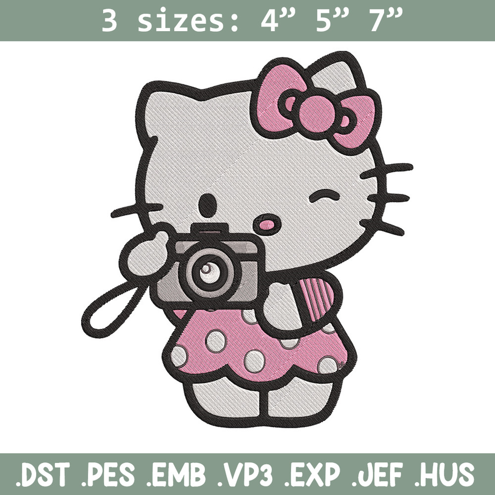 Hello kitty camera Embroidery Design, Hello kitty Embroidery, Embroidery File, Anime Embroidery, Digital download.jpg