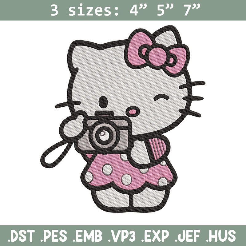 Hello kitty camera Embroidery Design, Hello kitty Embroidery, Embroidery File, Anime Embroidery, Digital download.jpg