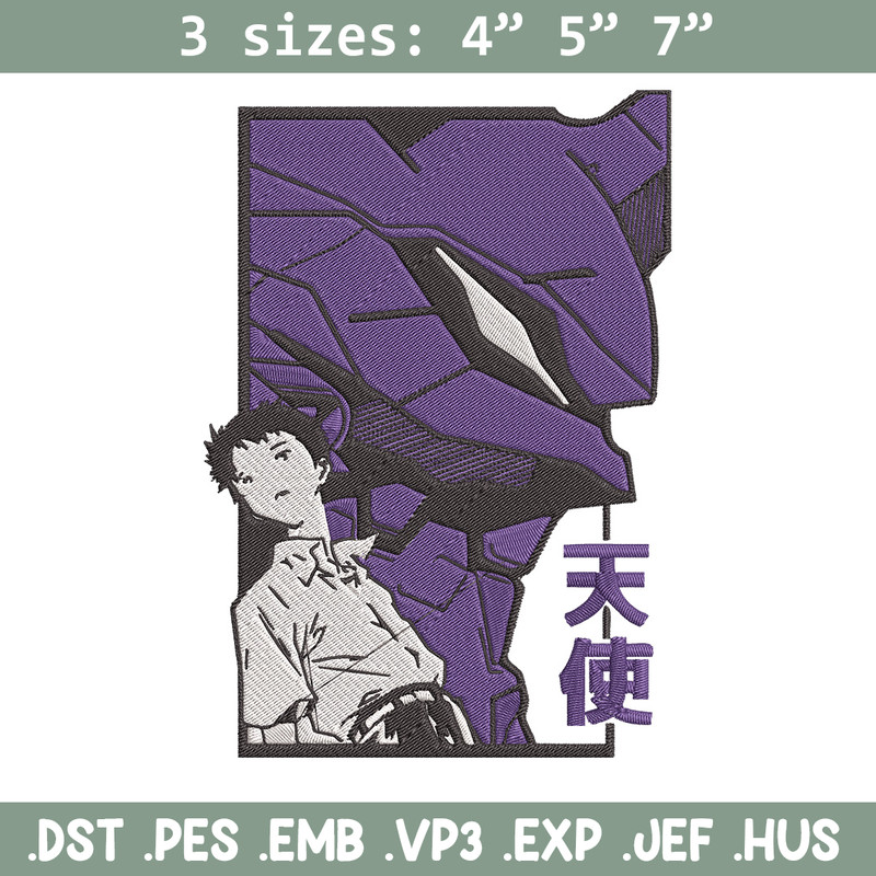 Ikari Shinji Embroidery Design, Evangelion Embroidery, Embroidery File, Anime Embroidery, Anime shirt, Digital download.jpg