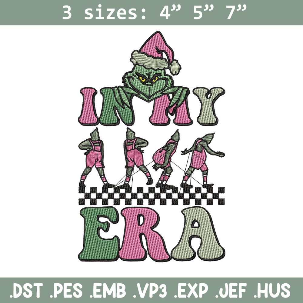 In my era Embroidery Design, Grinch Embroidery, Embroidery File, Chrismas Embroidery, Anime shirt, Digital download.jpg