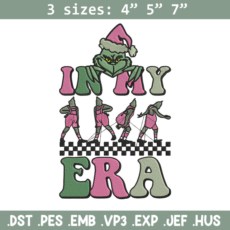 In my era Embroidery Design, Grinch Embroidery, Embroidery File, Chrismas Embroidery, Anime shirt, Digital download.jpg