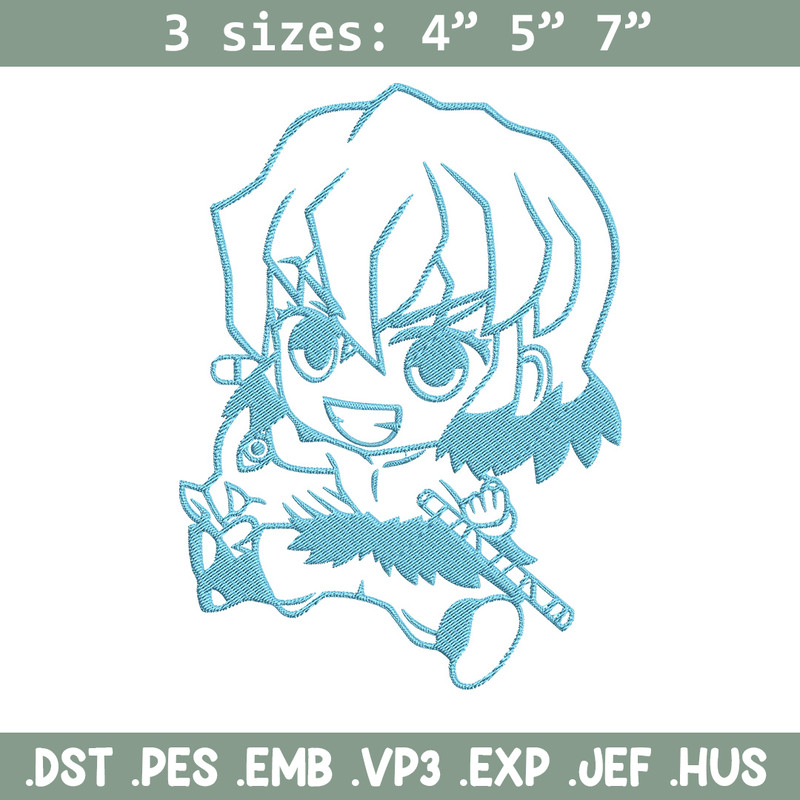 Inosuke chibi Embroidery Design,Demon slayer Embroidery,Embroidery File,Anime Embroidery,Anime shirt, Digital download.jpg