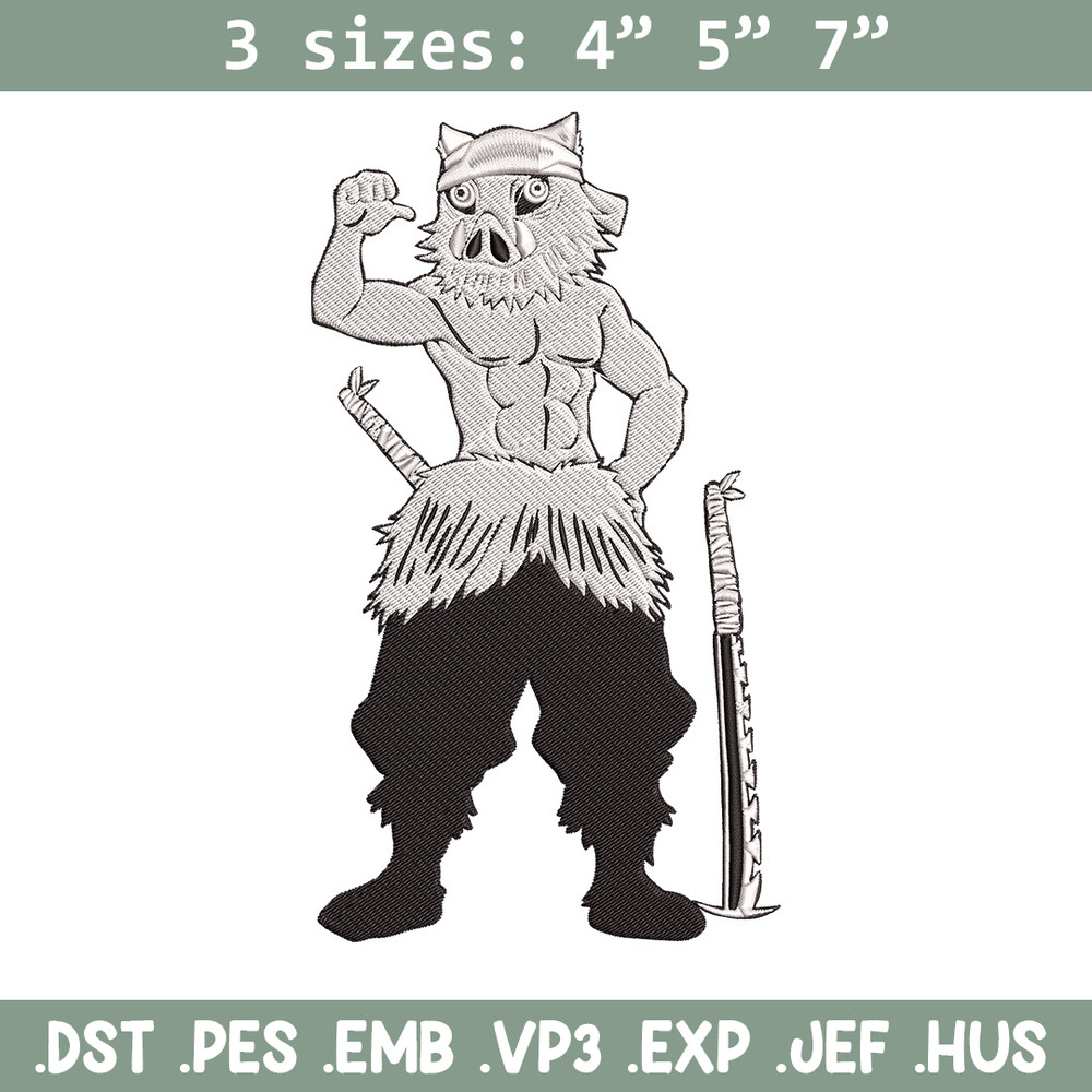 Inosuke Embroidery Design,Demon slayer Embroidery, Embroidery File,Anime Embroidery,Anime shirt,Digital download.jpg