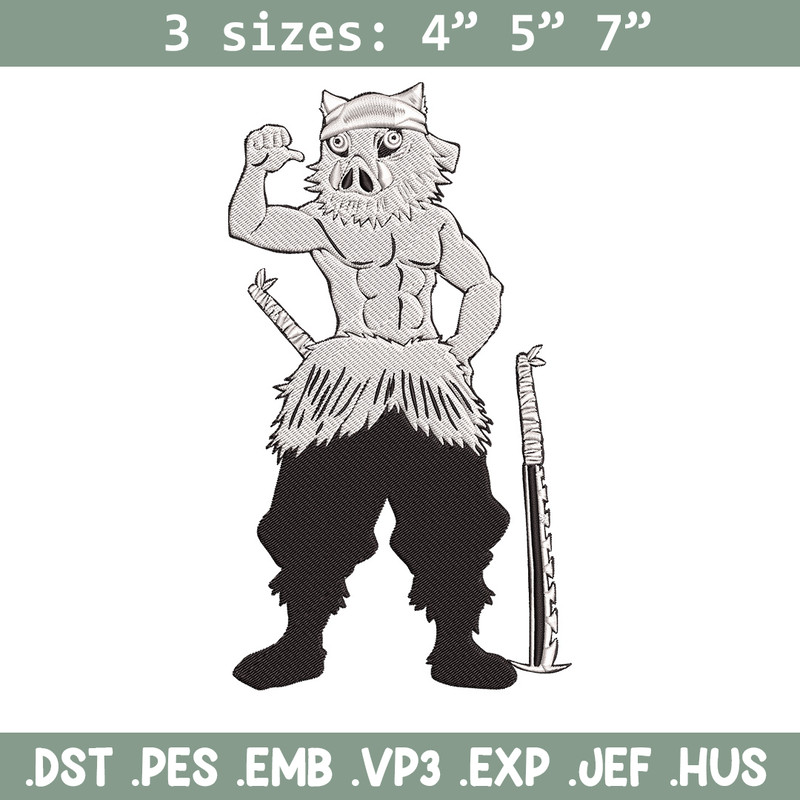 Inosuke Embroidery Design,Demon slayer Embroidery, Embroidery File,Anime Embroidery,Anime shirt,Digital download.jpg