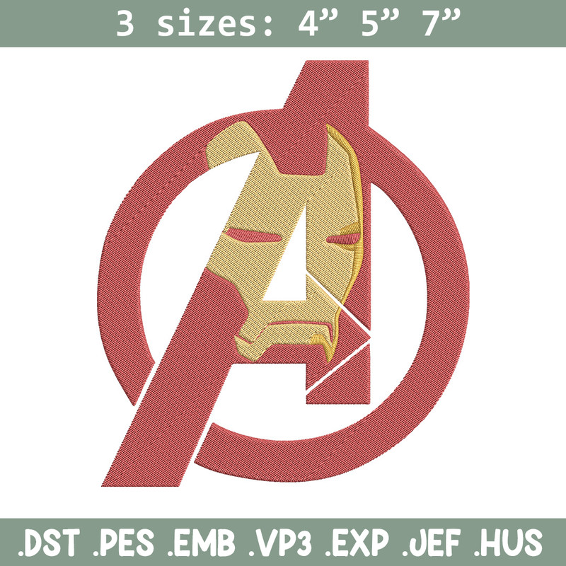 Iron man logo Embroidery Design, Marvel Embroidery, Embroidery File, Anime Embroidery, Anime shirt, Digital download.jpg