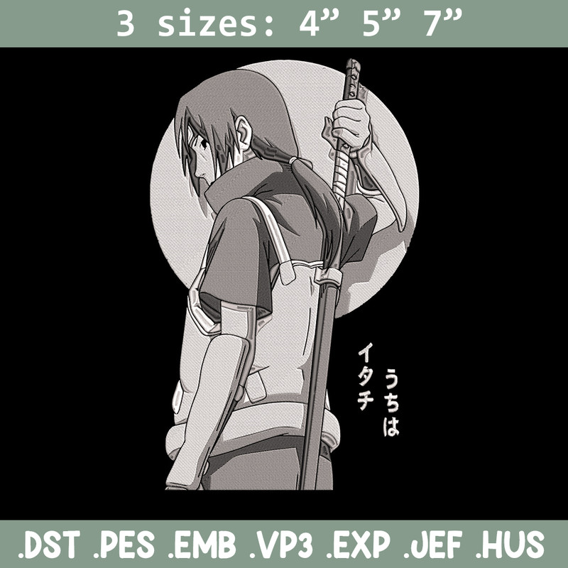 Itachi ninja Embroidery Design, Naruto Embroidery, Embroidery File, Anime Embroidery, Anime shirt, Digital download.jpg