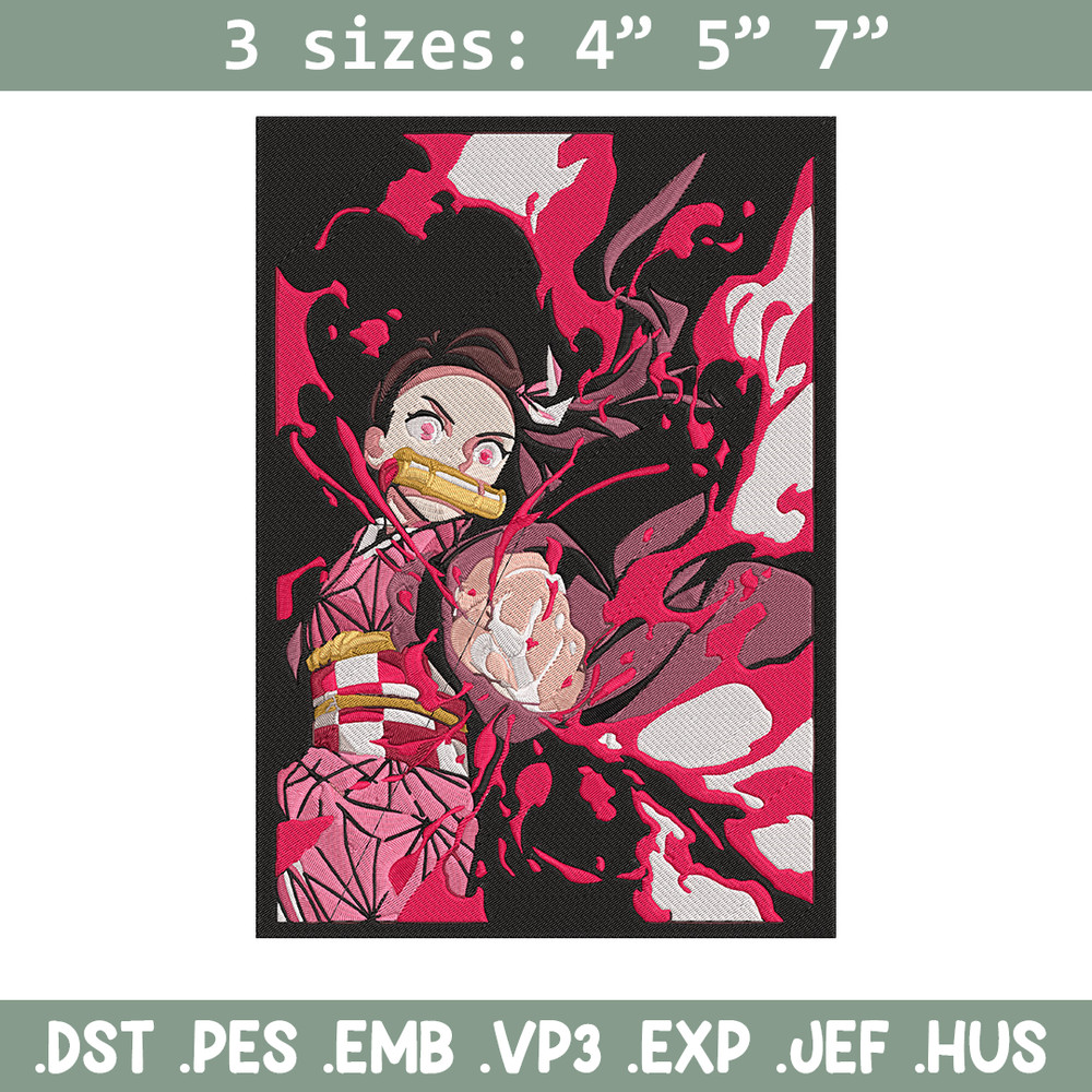 Kamado nezuko poster Embroidery Design, Demon slayer Embroidery, Embroidery File, Anime Embroidery, Digital download.jpg