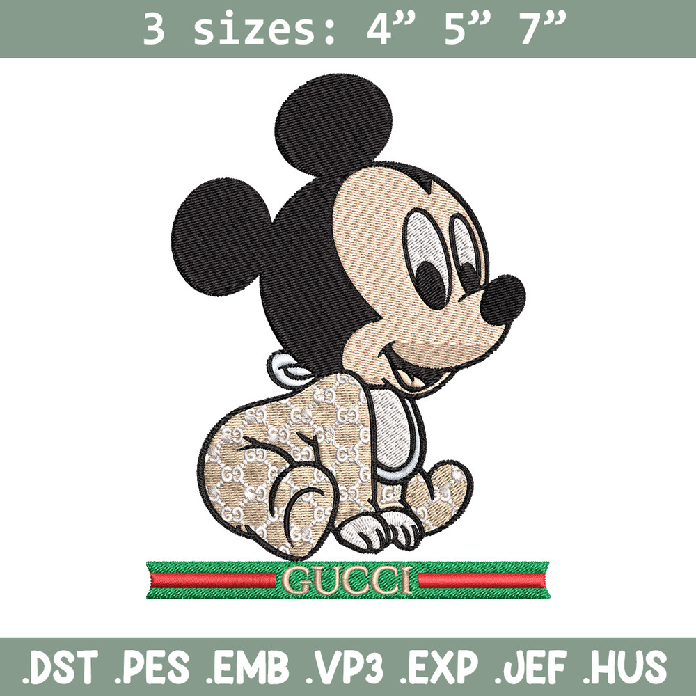 Mickey baby gucci Embroidery Design, Gucci Embroidery, Embroidery File, Logo shirt, Sport Embroidery, Digital download.jpg