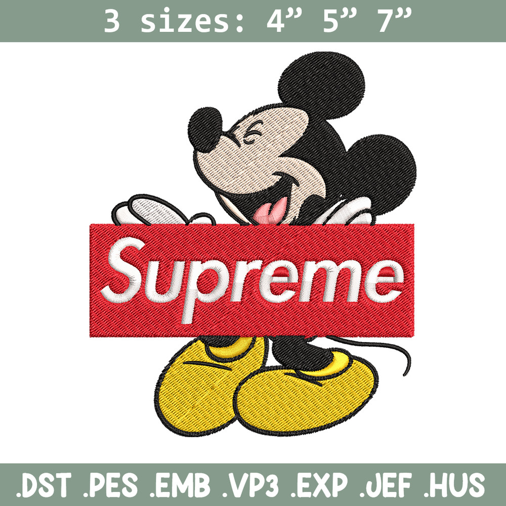 Mickey Mouse Supreme Embroidery design, Disney Embroidery, Disney design, Embroidery File, Digital download..jpg