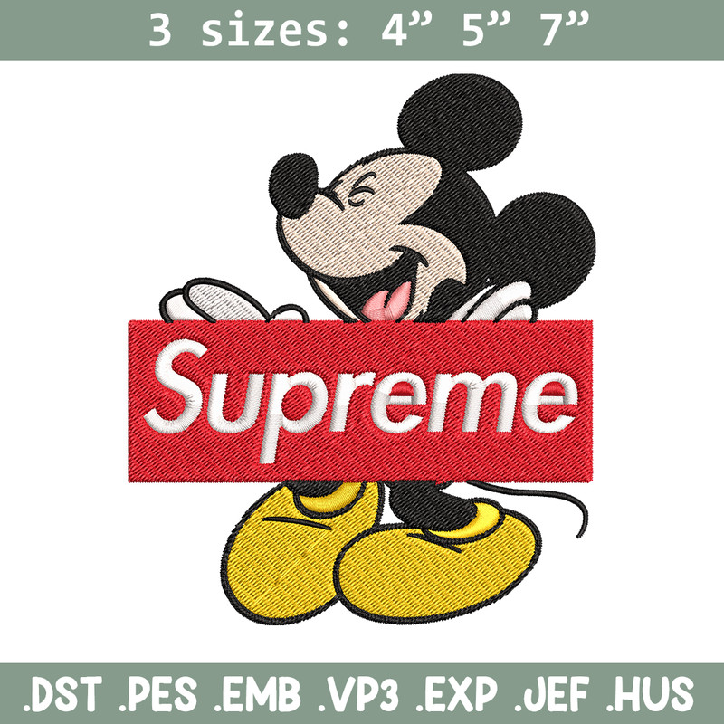 Mickey Mouse Supreme Embroidery design, Disney Embroidery, Disney design, Embroidery File, Digital download..jpg