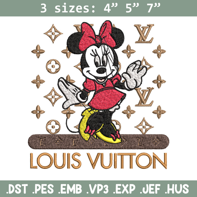 Minnie logo lv Embroidery Design, Lv Embroidery, Embroidery File, Brand Embroidery, Logo shirt, Digital download.jpg