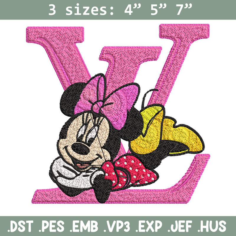 Minnie pink lv Embroidery Design, Lv Embroidery, Brand Embroidery, Embroidery File, Logo shirt, Digital download.jpg
