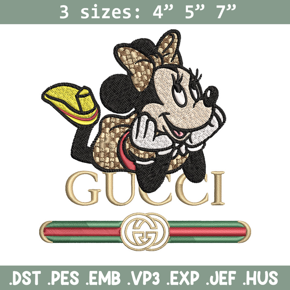 Minnie smile gucci Embroidery Design, Gucci Embroidery, Brand Embroidery, Logo shirt, Embroidery File, Digital download.jpg