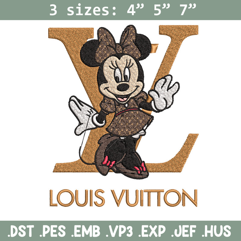 Minnie smile lv Embroidery Design, Lv Embroidery, Embroidery File, Brand Embroidery, Logo shirt, Digital download.jpg