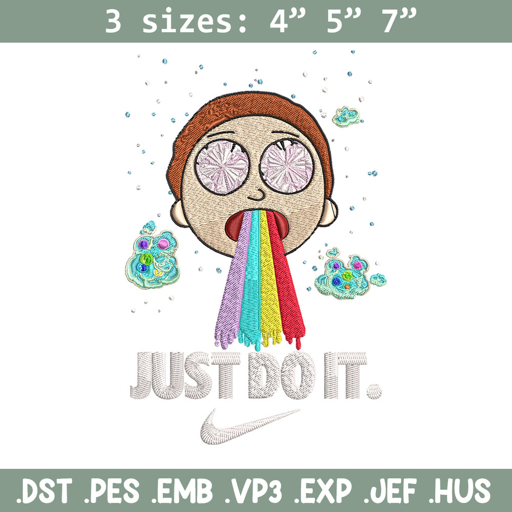 Morty Smith Just Rick It Embroidery design, Cartoon Embroidery, Logo Nike design, Embroidery file, Instant download..jpg