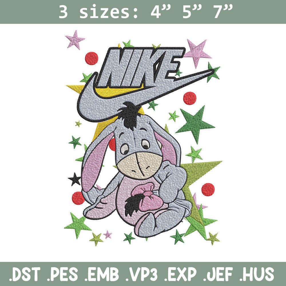 Nike Eeyore Embroidery Design, Pooh Embroidery, Embroidery File, Nike Embroidery, Anime shirt, Digital download..jpg