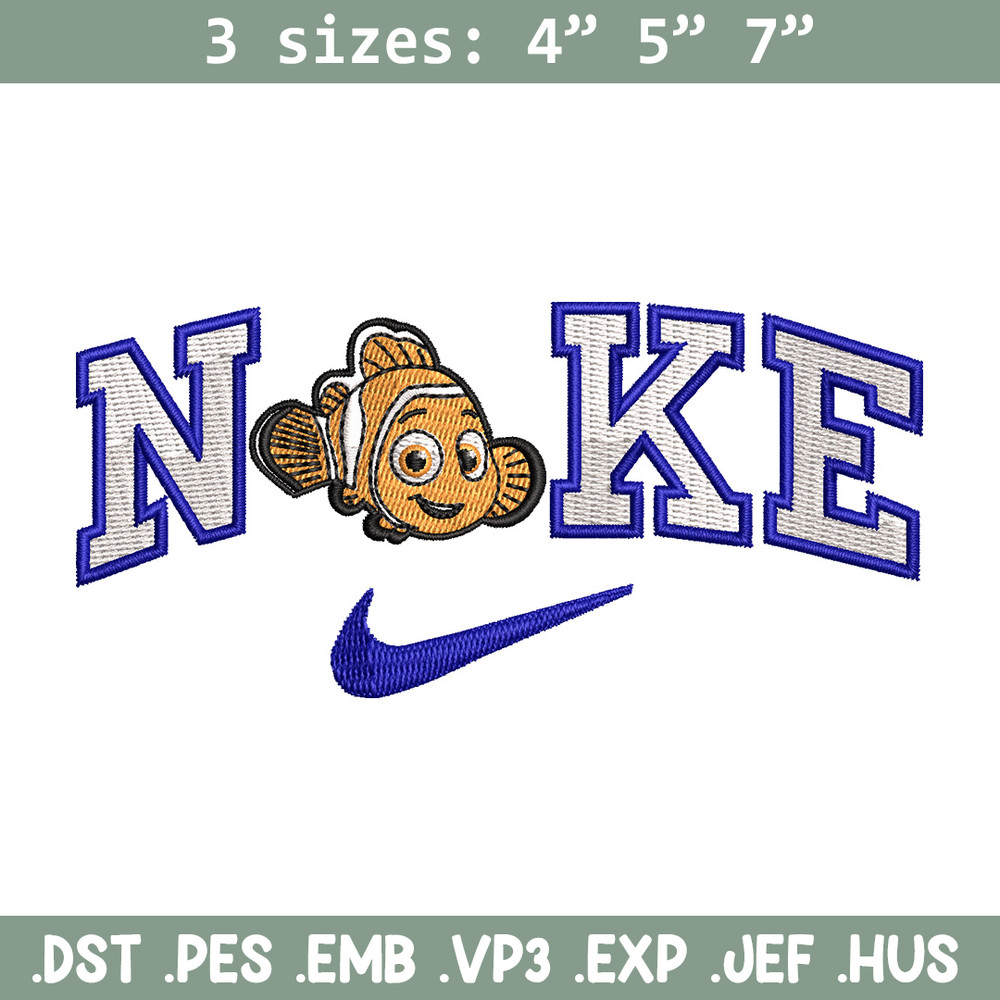 Nike fish cartoon embroidery design, Cartoon embroidery, Nike design, Embroidery shirt, Embroidery file,Digital download.jpg