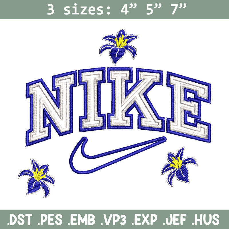 Nike flower embroidery design, Flower embroidery, Nike design, Embroidery shirt, Embroidery file, Digital download.jpg