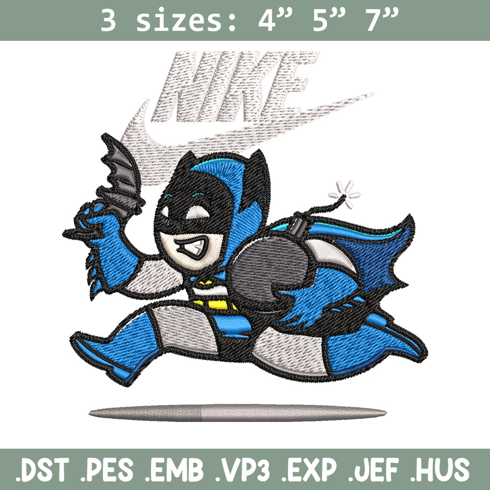 Nike Funny Batman Embroidery design, Batman cartoon Embroidery, Nike design, Embroidery file, Instant download..jpg