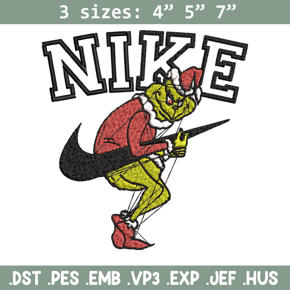 Nike grinch Embroidery Design, Chrismas Embroidery, Nike Embroidery, Embroidery File, Logo shirt, Digital download.jpg