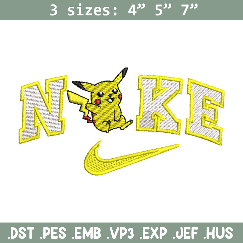 Nike pikachu embroidery design, Pokemon embroidery, Nike design, Embroidery shirt, Embroidery file, Digital download.jpg
