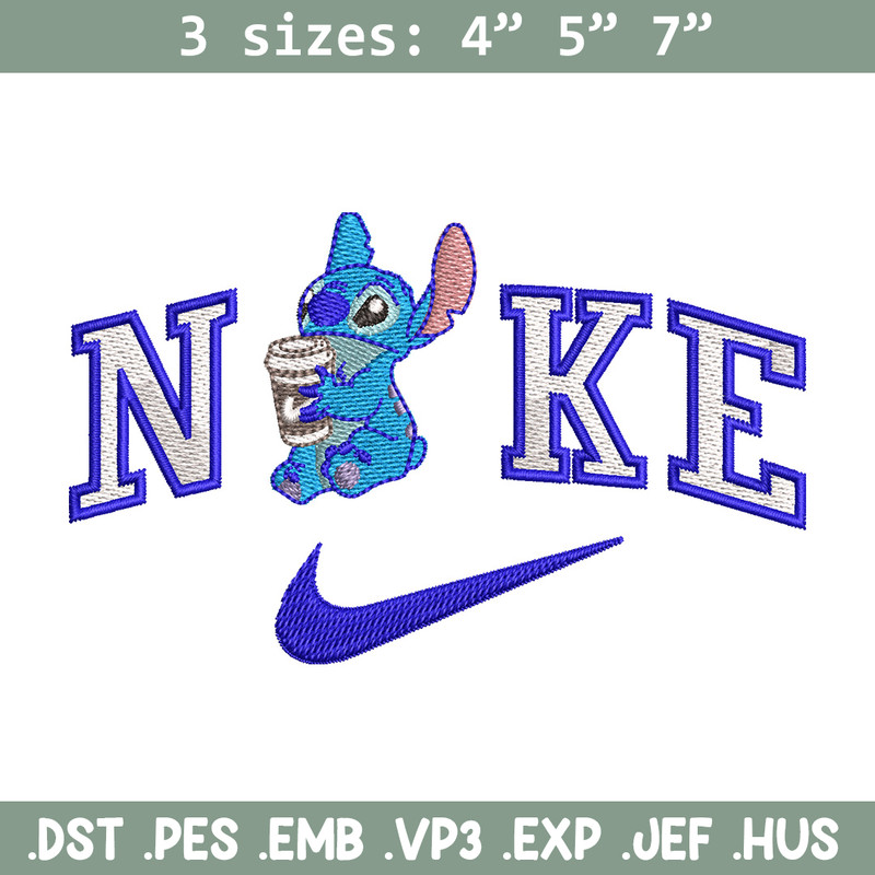 Nike stitch coffee embroidery design, Stitch embroidery, Nike design,Embroidery shirt, Embroidery file, Digital download.jpg