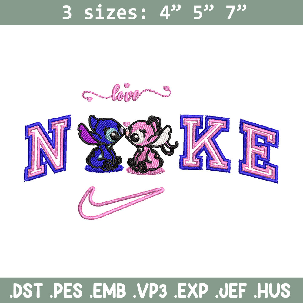 Nike stitch couple embroidery design, Stitch embroidery, Nike design, Embroidery file,Embroidery shirt, Digital download.jpg