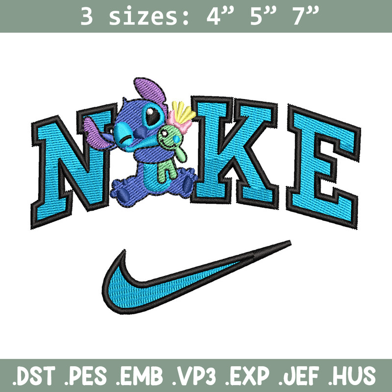 Nike stitch cute embroidery design, Stitch embroidery, Nike design, Embroidery shirt, Embroidery file, Digital download.jpg