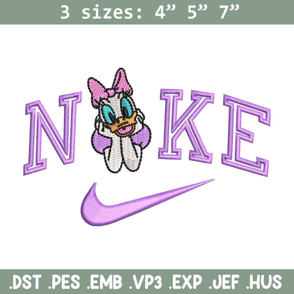 Nike x daisy duck embroidery design, Daisy embroidery, Nike design, Embroidery shirt, Embroidery file, Digital download.jpg