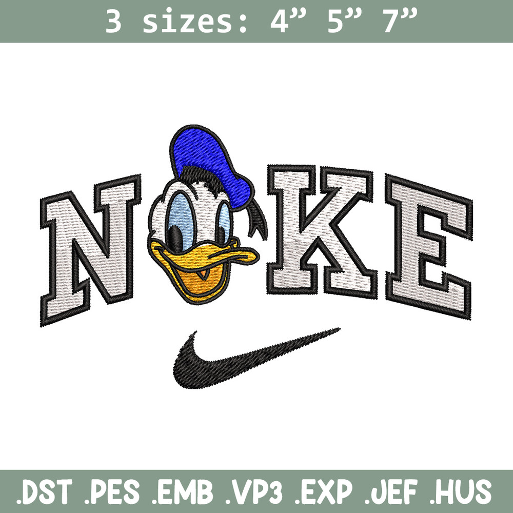 Nike x duck embroidery design, Disney embroidery, Nike design, Embroidery shirt, Embroidery file, Digital download.jpg