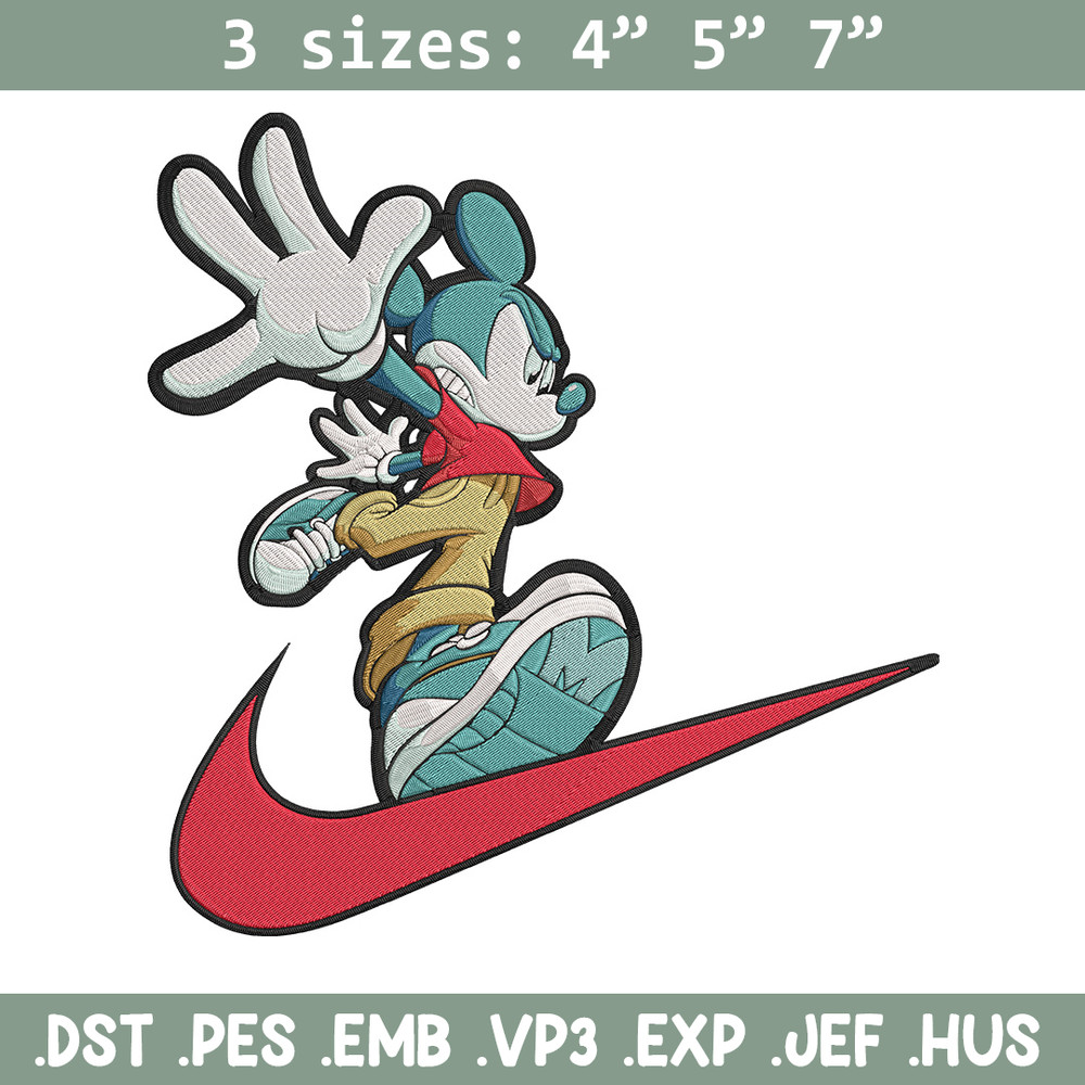 Nike x mickey Embroidery Design, Mickey Embroidery, Embroidery File, Nike Embroidery, Anime shirt, Digital download..jpg