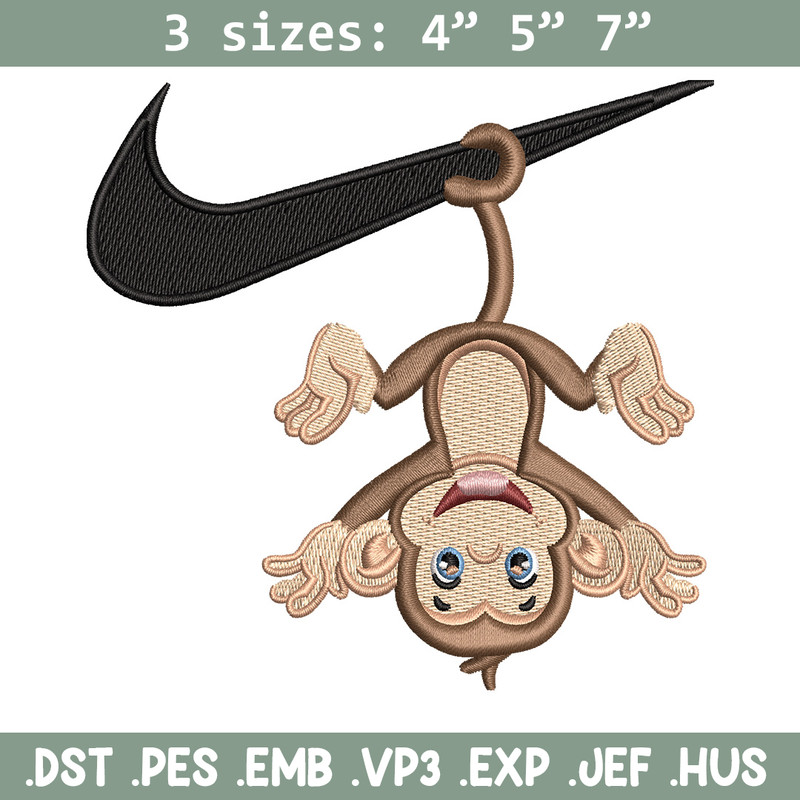 Nike x monkey embroidery design, Monkey embroidery, Nike design, Embroidery shirt, Embroidery file, Digital download.jpg