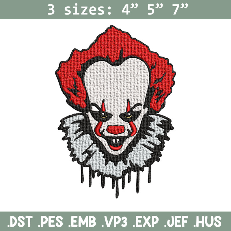 Pennywise Embroidery design, Pennywise Halloween Embroidery, Embroidery File, halloween design, Digital download..jpg