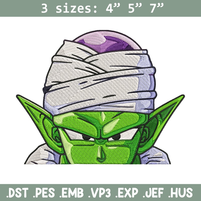 Piccolo Peeker Embroidery Design, Dragonball Embroidery, Embroidery File, Anime Embroidery, Anime shirt,Digital download.jpg