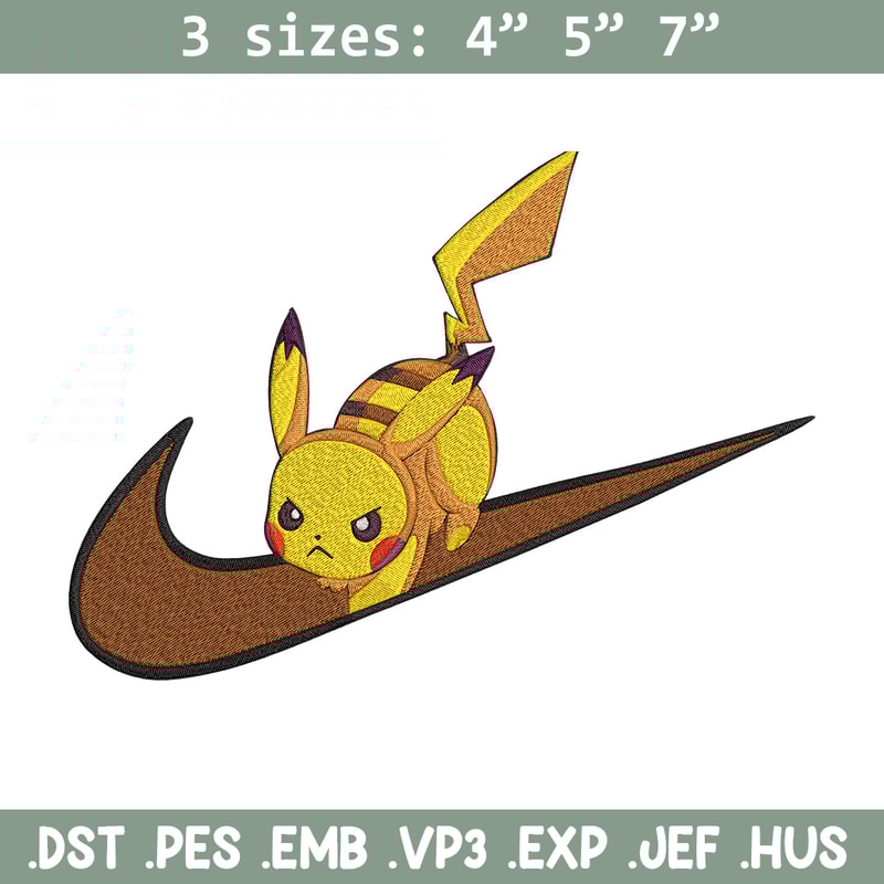 Pikachu x nike Embroidery Design, Pokemon Embroidery, Embroidery File, Nike Embroidery, Anime shirt, Digital download.jpg