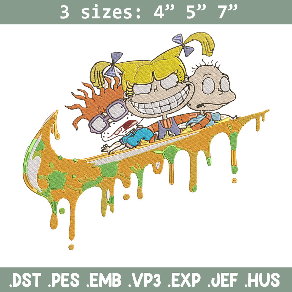 Rugrats x nike Embroidery Design, Rugrats Embroidery, Embroidery File, Anime Embroidery, Nike shirt, Digital download.jpg