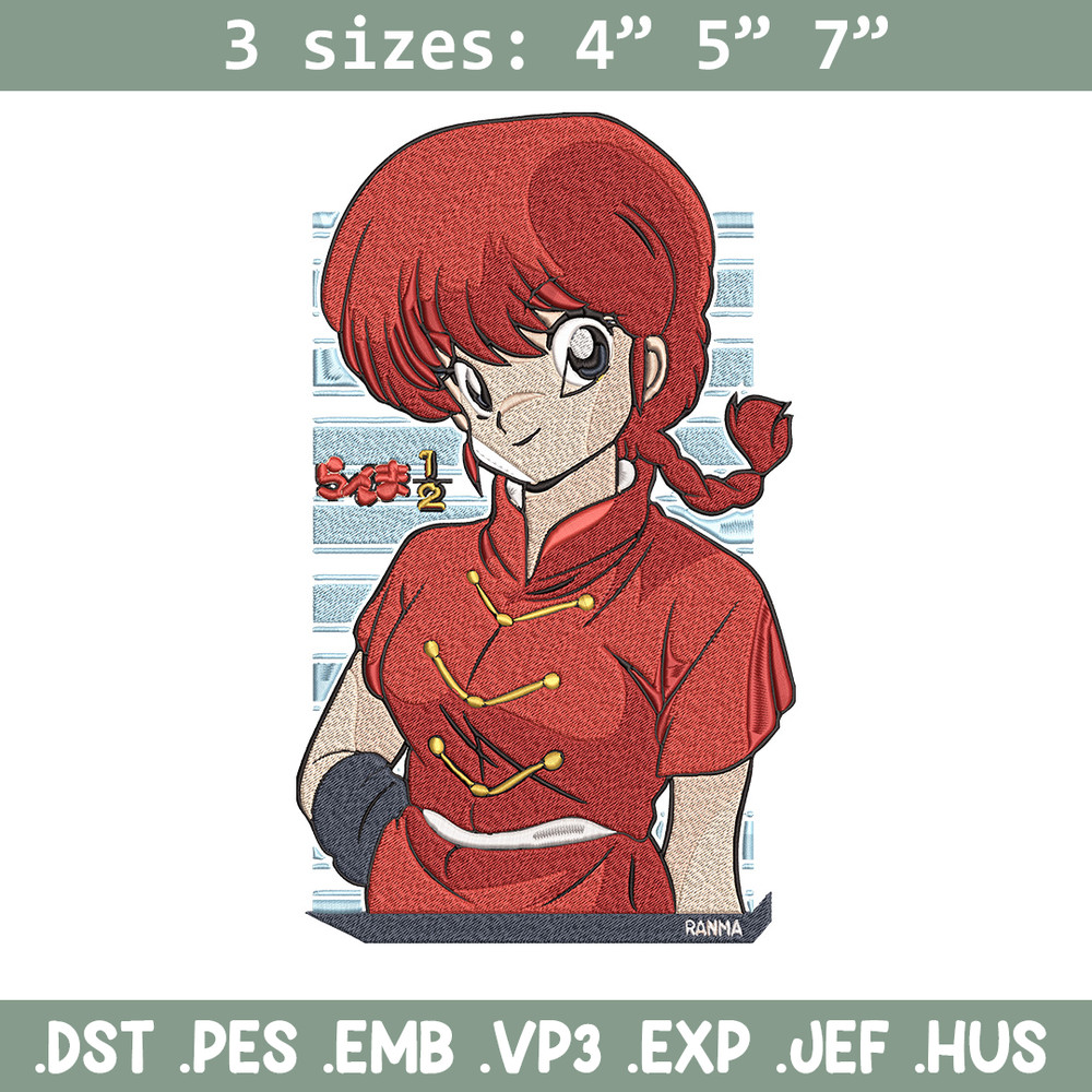 Ryu Kumon Embroidery Design, Ranma Embroidery, Embroidery File, Anime Embroidery, Anime shirt, Digital download.jpg