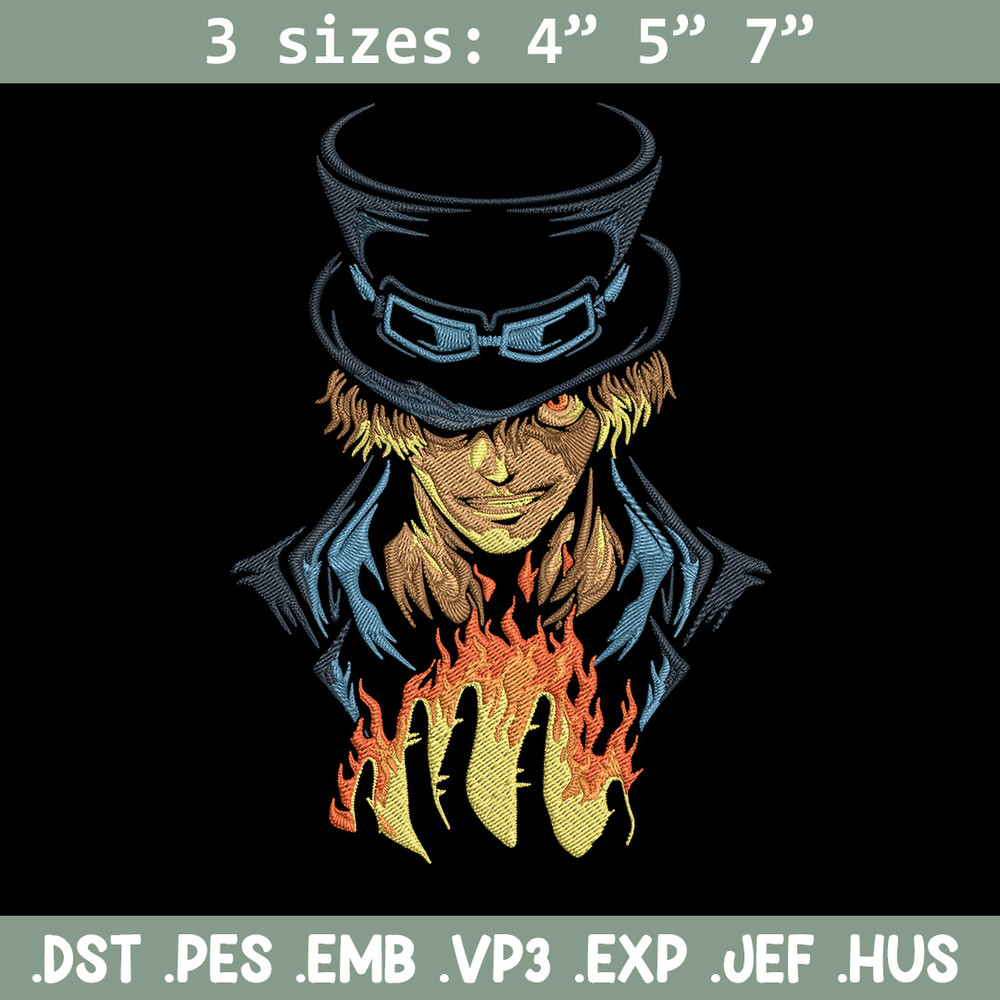 Sabo poster Embroidery Design,One piece Embroidery, Embroidery File, Anime Embroidery, Anime shirt, Digital download.jpg