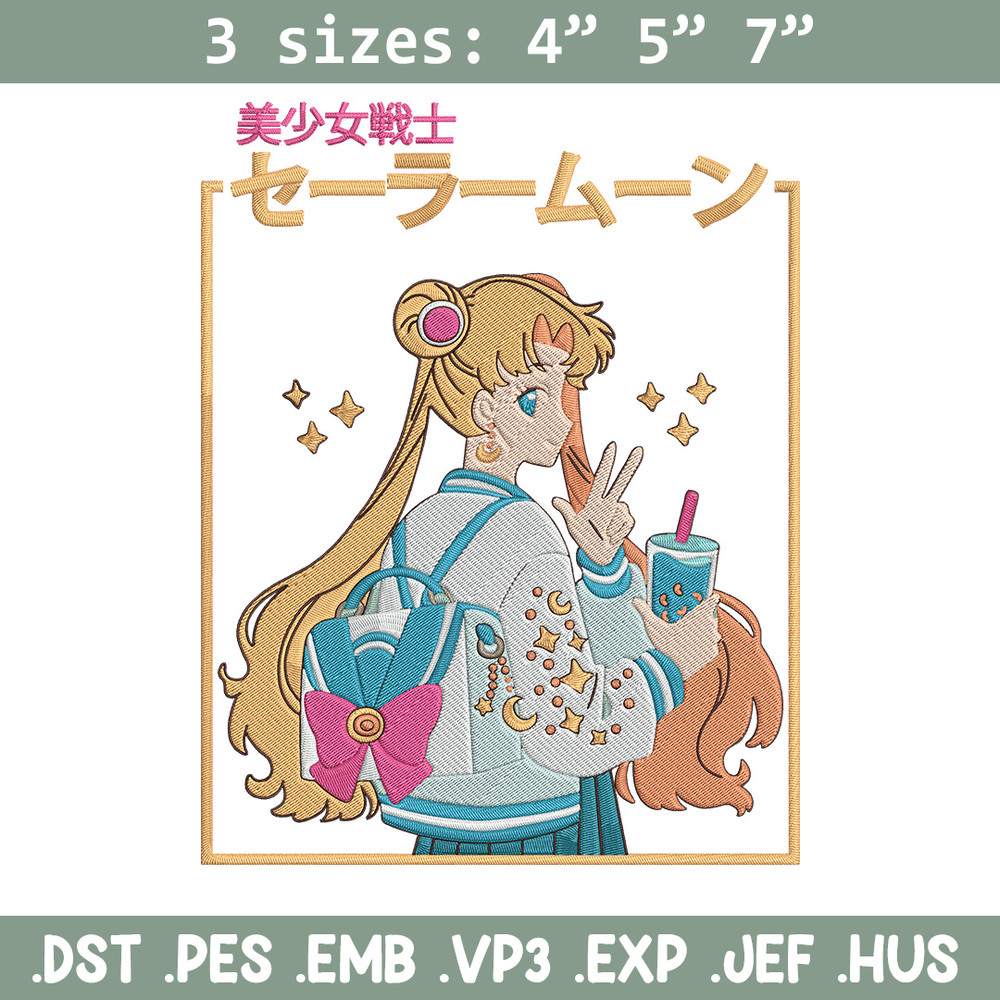 Sailor moon Embroidery Design,Sailor moon Embroidery, Embroidery File, Anime Embroidery, Anime shirt, Digital download.jpg