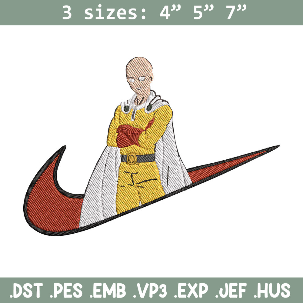 Saitama nike Embroidery Design,One punch man Embroidery, Embroidery File, Nike Embroidery, Anime shirt,Digital download.jpg