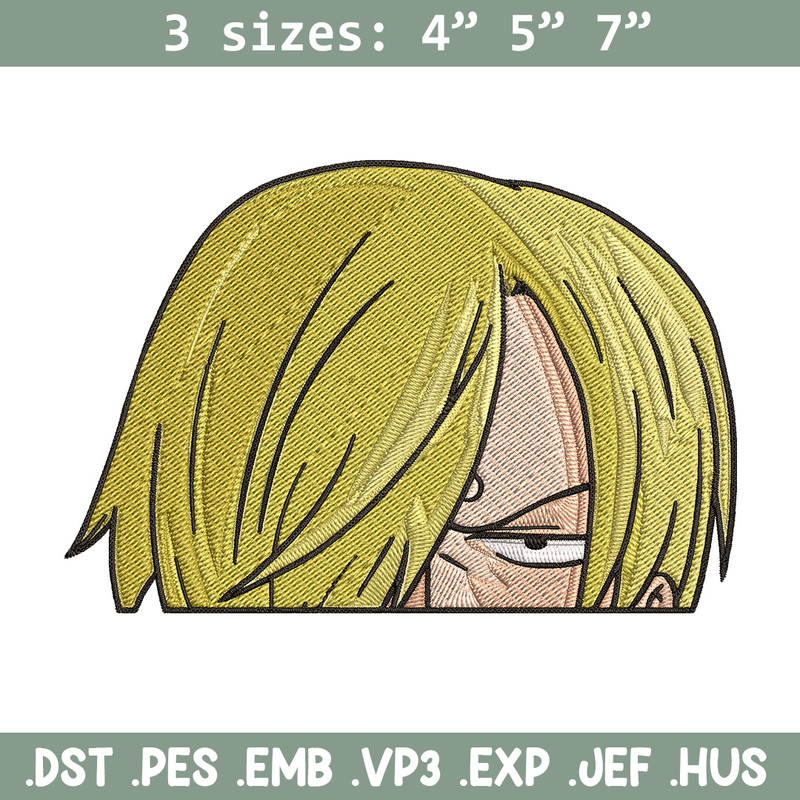 Sanji Peeker Embroidery Design, One piece Embroidery, Embroidery File, Anime Embroidery, Anime shirt, Digital download.jpg