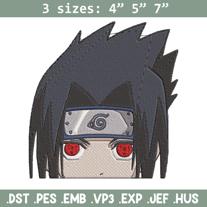 Sasuke Peeker Embroidery Design, Naruto Embroidery, Embroidery File, Anime Embroidery, Anime shirt, Digital download.jpg