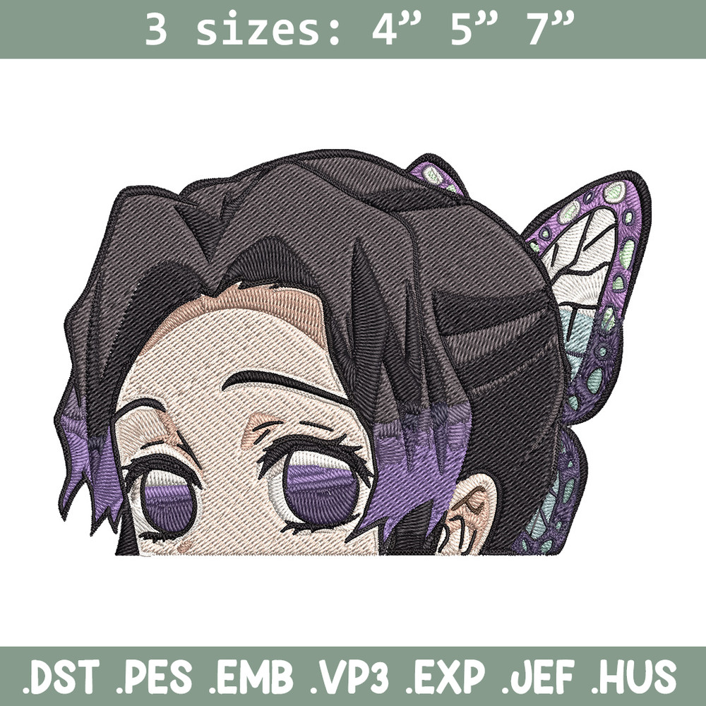 Shinobu Peeker Embroidery Design, Demon slayer Embroidery, Embroidery File, Anime Embroidery, Digital download.jpg