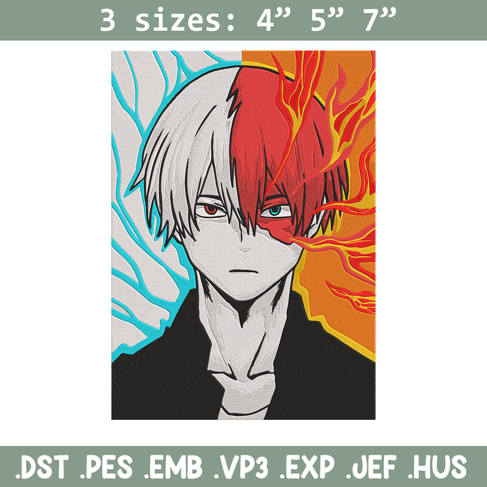 Shouto poster Embroidery Design, Mha Embroidery, Embroidery File, Anime Embroidery, Anime shirt, Digital download..jpg