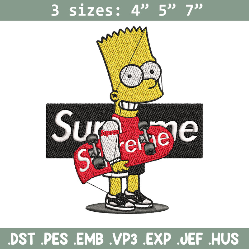 Simpson Supreme Embroidery design, Simpson Embroidery, cartoon design, Embroidery File, logo shirt, Digital download..jpg