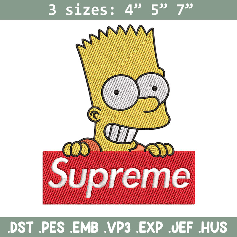 Simpson Supreme Embroidery design, Simpson Embroidery, cartoon design, Embroidery File, logo shirt, Instant download..jpg